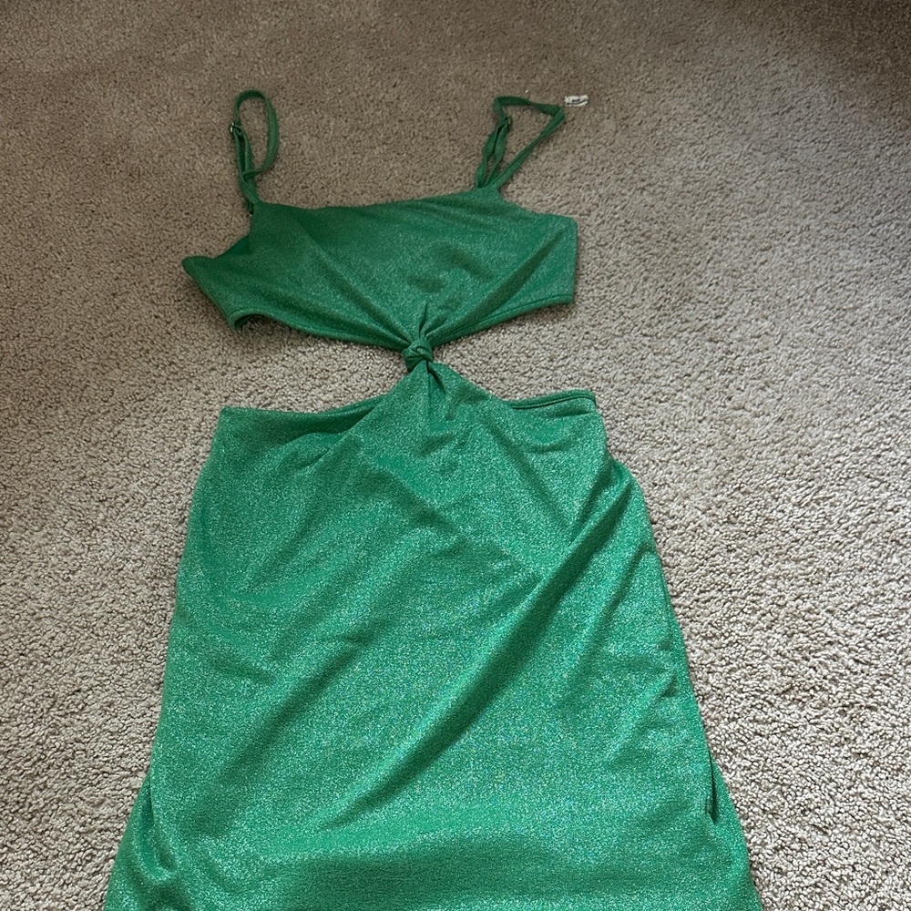 Beginning Boutique Emerald Shimmer Dress